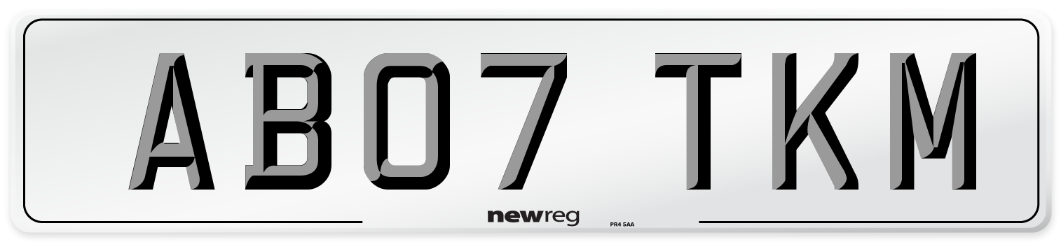 AB07 TKM Number Plate from New Reg